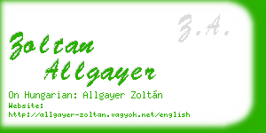 zoltan allgayer business card
